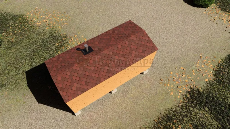 Каркасная баня «Барн» из кедра 5х2,2 метра