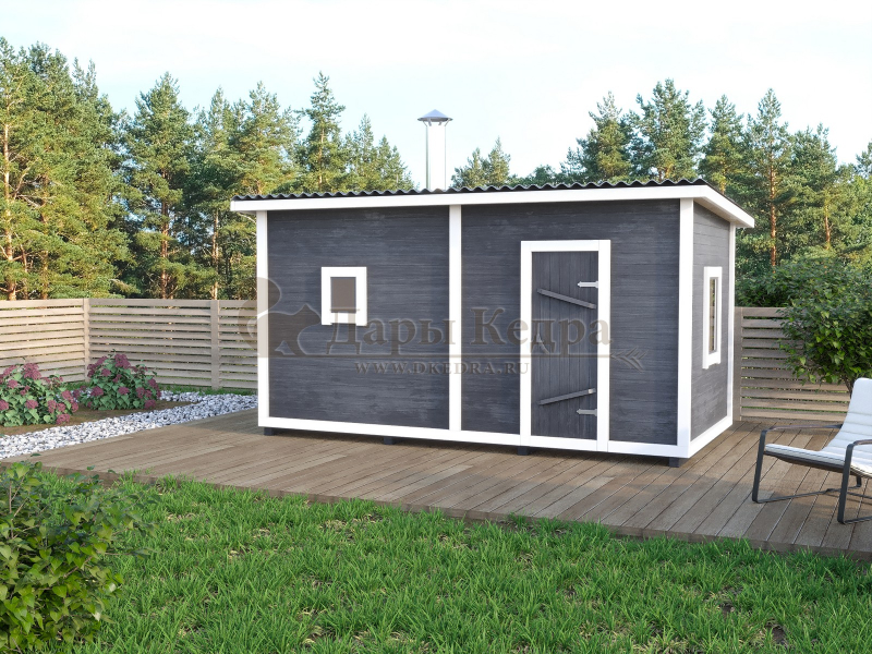 Каркасно-щитовая баня из кедра «Оптима»